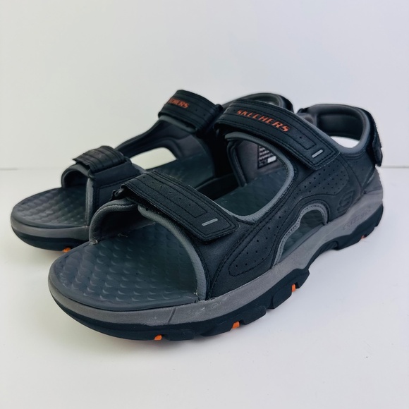 Skechers Tresmen Garo Gray Hiking Sandals Relaxed Fit Strap 204105 Men's Size 12 - Picture 2 of 11